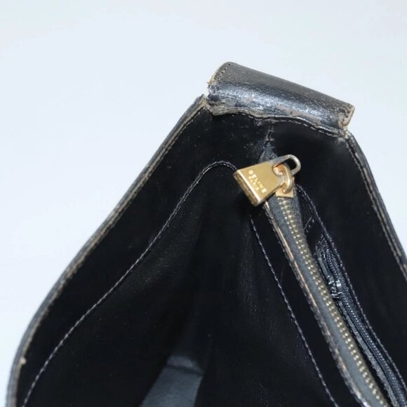 CELINE Macadam Canvas Shoulder Bag PVC Leather Black Gold Auth 119071 - Picture 13 of 16